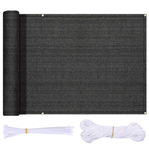 Balcony Privacy Screen Black 1 Pack