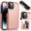 Étui pour iPhone 14 Pro Max avec porte-cartes or rose 1