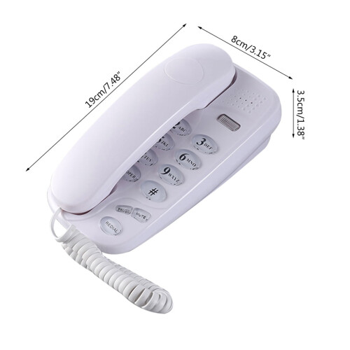 Wall-Mounted Landline Telephone with Call Light, Mute, and 2
