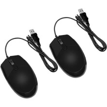 USB-datamus kablet, 3-knapps, 2-pakning, svart