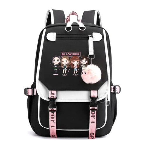 Mochila BLACKPINK com estampa de mapa branco (1 unidade)