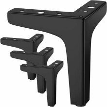 Modern triangular metal furniture legs set of 4, black, 17