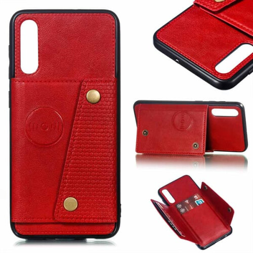 Samsung Galaxy A50 smart case with card slot red