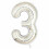 Number Balloon Silver 102cm 3 pcs 1