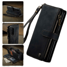 Étui portefeuille rétro pour Samsung Galaxy Z Fold4 avec emplacements pour cartes