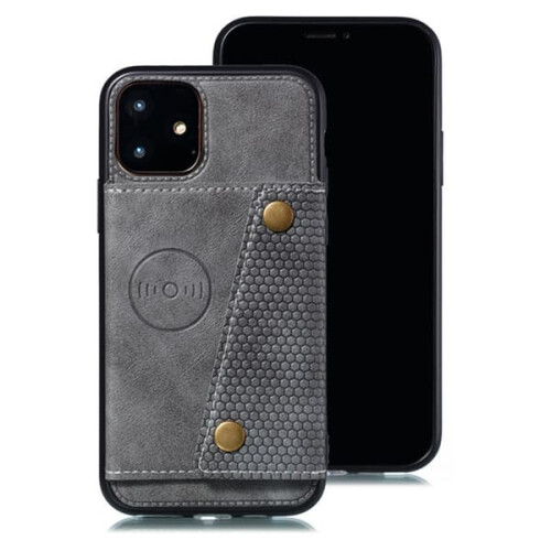 iPhone 11 case with card holder grey