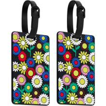 Bagageetiketter med solrosmotiv, 2-pack