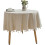 Mantel redondo de algodón y lino con flecos, 150 cm. 1