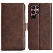 Étui portefeuille SKALO pour Samsung S23 Ultra, marron