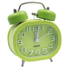 Retro Analog Alarm Clock with Night Light Green