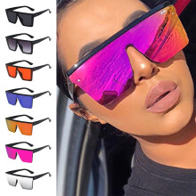 Ochelari de soare mari UV400, ramă argintie cu gradient negru
