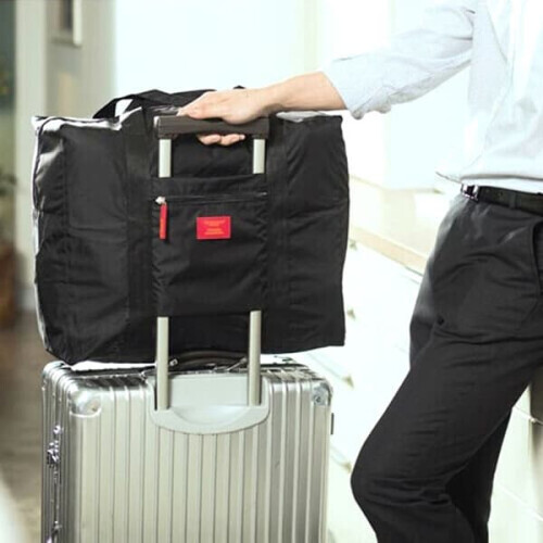 Black cabin bag with attachment