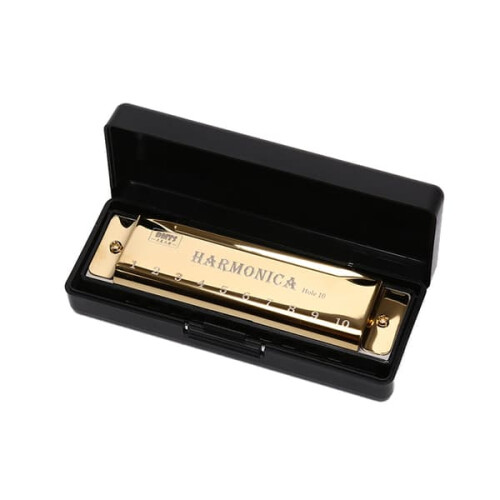 Harmonica Musical Instrument Gold 10 Hole