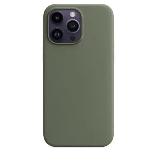 Coque en silicone olive pour iPhone 14 Pro avec MagSafe