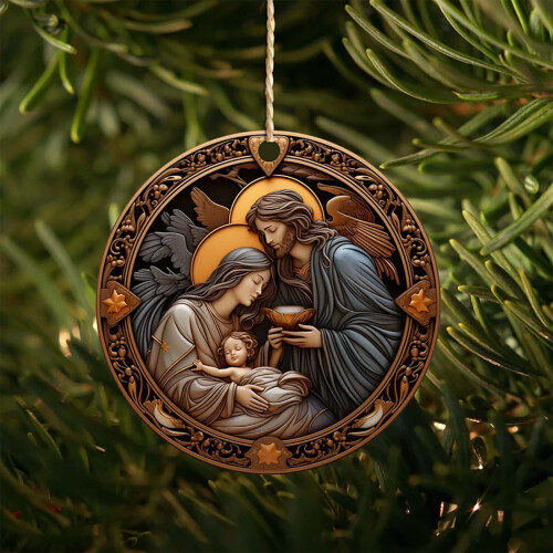 Sublimation Ceramic Ornament Blank Round Two-Sided White 1