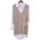 Women's V-neck sleeveless knit vest beige medium 1