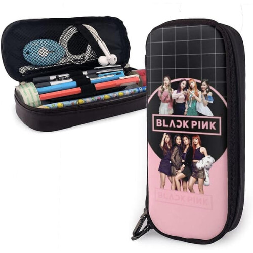 Black Pink Pencil Case for Kids One Size