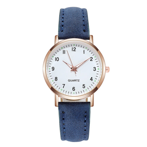 Leather Quartz Women's Watch Casual Analog Extra-Large Face