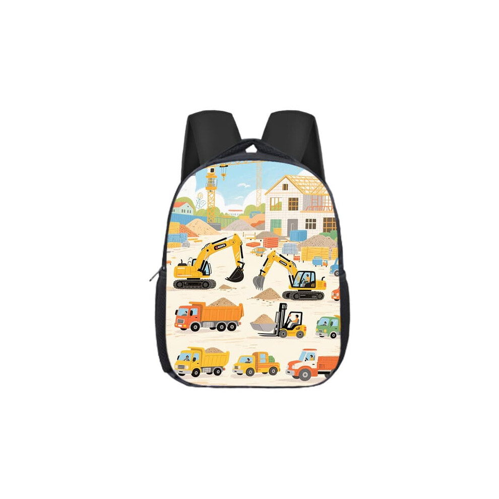Excavator School Backpack for Kids Large Capacity