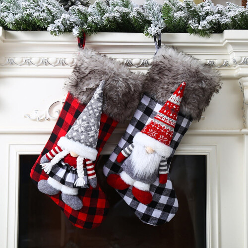 Weihnachtsstrümpfe, 2er-Pack, 48 cm, Elfen- und Gnome-Design