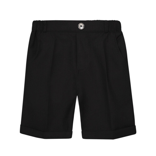Gutteshorts med flat front, svart, 3-4 år