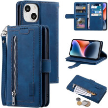 Étui portefeuille magnétique pour iPhone 15 (6,1 pouces) avec 9 emplacements pour cartes