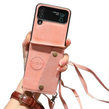 Étui intelligent avec emplacement pour carte pour Samsung Galaxy Z Flip4 Rose