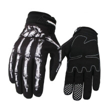 Herrecykelhandsker i polyester med skeletdesign til hele fingrene