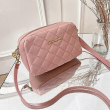 Dame casual crossbody-taske med kvast, lyserød