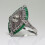 Sterling Silver Art Deco Emerald Ring Size 9 1