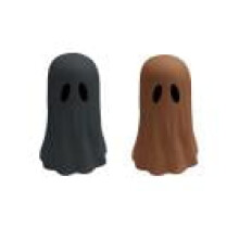 BingTong Halloween paper mache ghost decor black brown 4 pcs