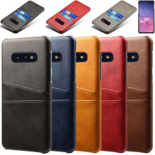 Samsung S10E leather case with card slot red