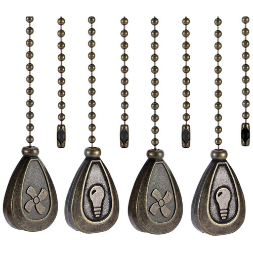 Bronzed Ceiling Fan Pull Chain Extension 4 Pack