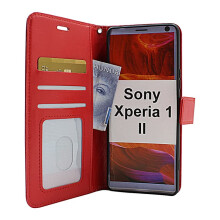Crazy Horse Wallet for Sony Xperia 1 II Red