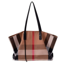 Damehåndtaske i lærred med stor kapacitet, crossbody-taske