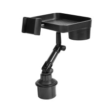 Adjustable Car Cup Holder Tray 360 Degree Rotatable Car Table for Phone Slot Food Organized Drink Holder