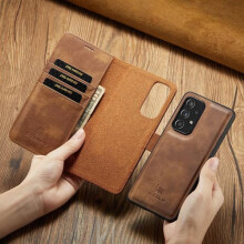 Étui en cuir DG.MING pour Samsung Galaxy S24 Ultra rouge