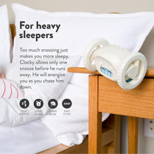 Alarm Clock on Wheels Extra Loud for Heavy Sleepers 1
