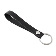Porte-clés en cuir véritable, lanière en cuir noir