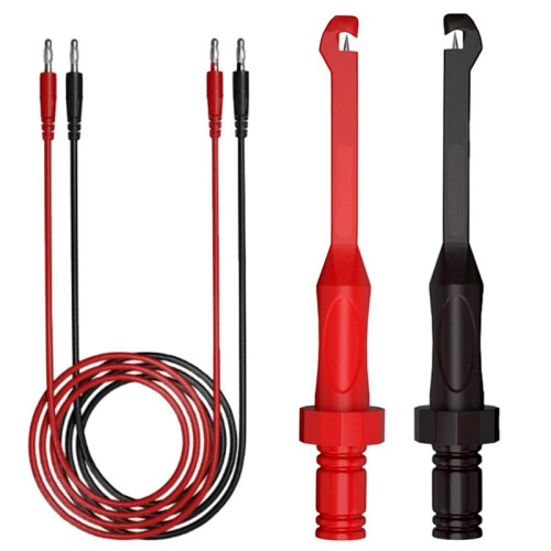 Multimeter Test Leads Set with Wire Piercing Probe and 4mm Banana Plug for Electrical Testing