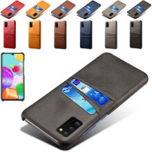 Samsung Galaxy A41 leather case with card slot red
