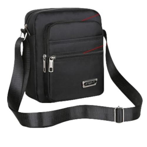 Borsa a tracolla da uomo INF in nylon con quattro cerniere