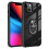iPhone 14 Plus shockproof ring hybrid case black silver 1