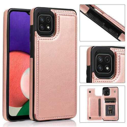 Samsung Galaxy A22 5G case with card holder red 2