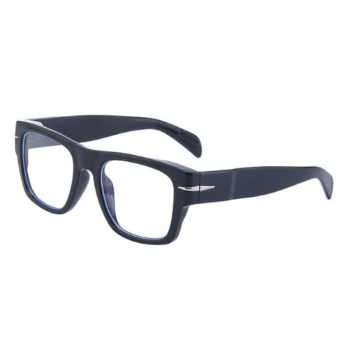 Lesebrille mit Blaulichtfilter, quadratischer Rahmen, transparent