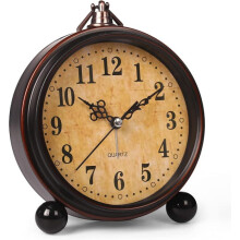 Battery Operated Analog Alarm Clock with Night Light