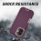 iPhone 16 detachable PC+TPU case with stand wine red pink 5