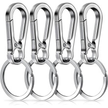 Porte-clés mousqueton en métal, lot de 4