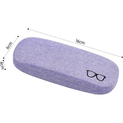 Linen Canvas Hard Glasses Case with Cloth 4 pcs 1