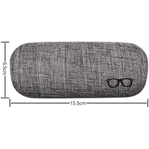 Hard Shell Glasses Case Linen Fabric Set of 3 2